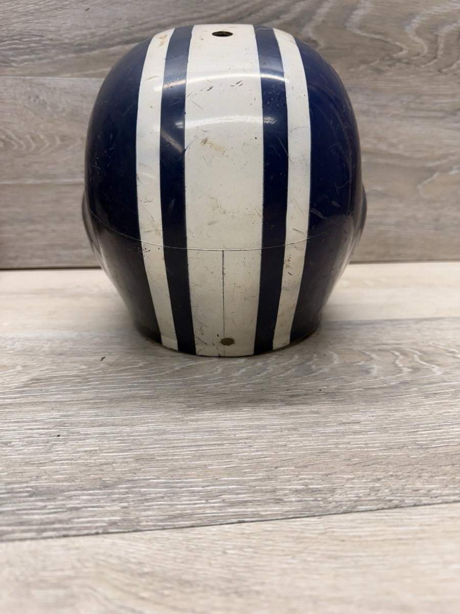 1950's 1960's FOOTBALL HELMET MEDIUM W/ FACE MASK BLUE W/ WHITE