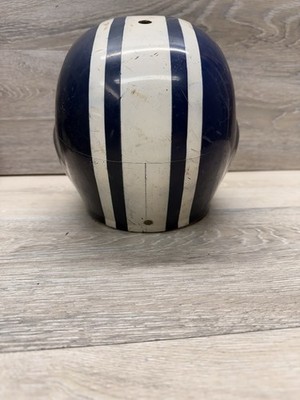 1950's 1960's FOOTBALL HELMET MEDIUM W/ FACE MASK BLUE W/ WHITE