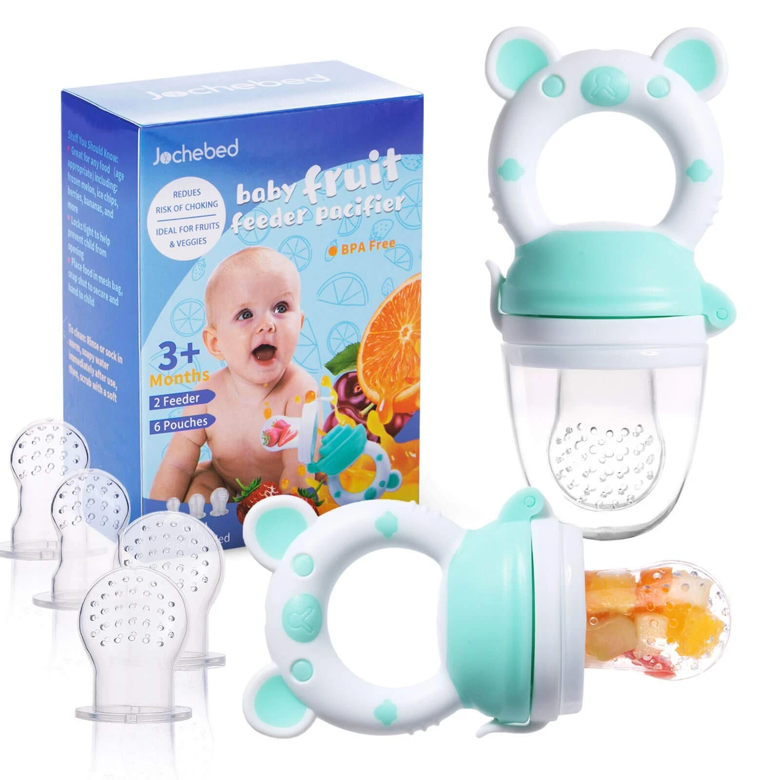 Baby Fruit Food Feeder Pacifier - Fresh Feeder, Small (Pack of 1), Cyan