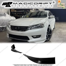For 13-15 Honda Accord Sedan HFP Style Front Bumper Lip Splitter Side Apron PP