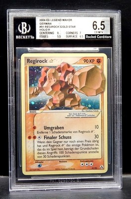 Pokemon Regirock Gold Star Holo Deutsch 91/92 EX Legend Maker PSA BGS 6,5 EX-MT+