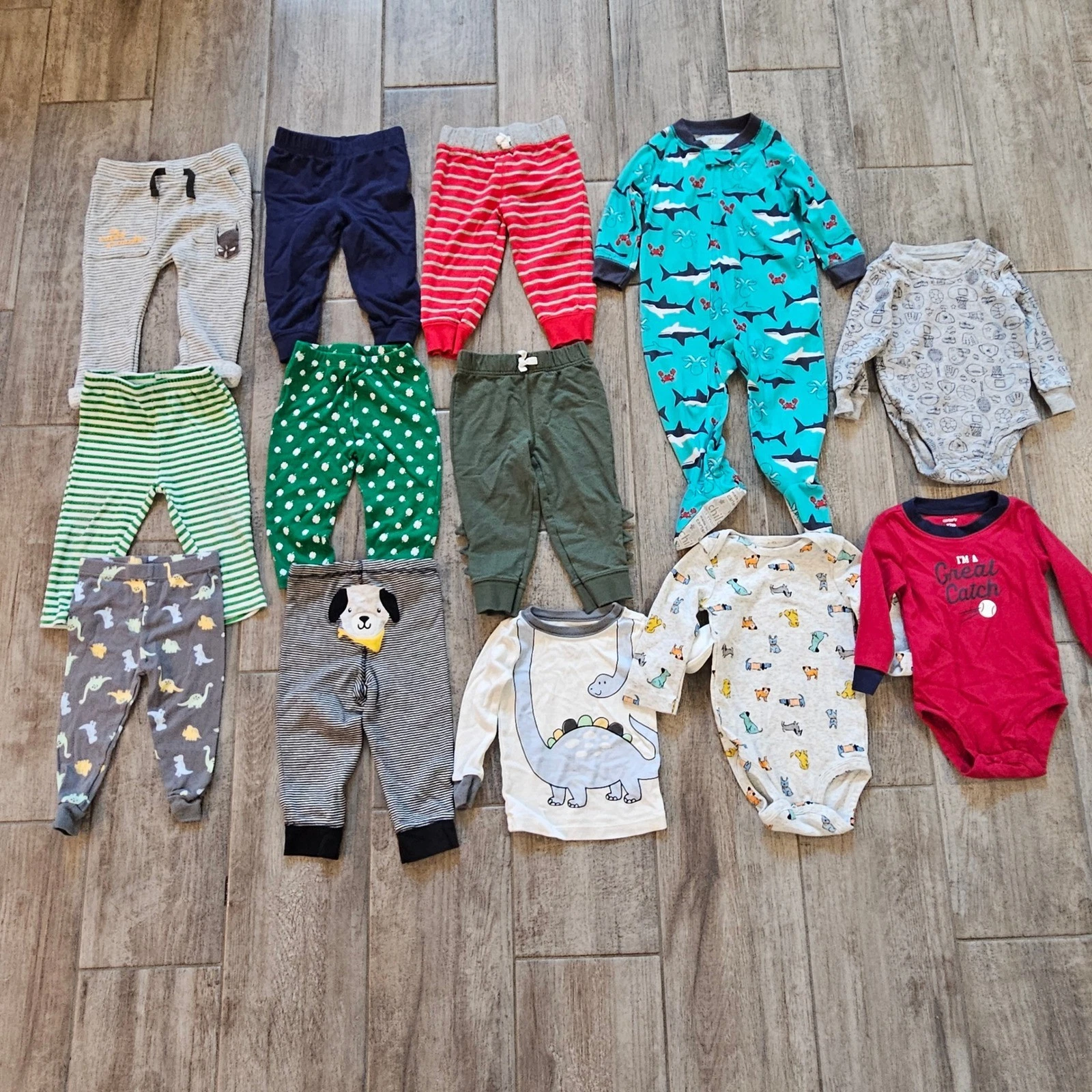 Baby Boy Clothing Lot of 13 Size 12M Dinosaur Shark Batman Pants Long Sleeve
Opens in a new window o