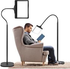 5X Rechargeable Floor Magnifying Glass with Light and Stand, 43 LED Flexible Han