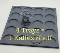 4x Kallax Miniature Display Trays 32mm Hold 80 Models Shelf Storage