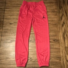 Jordan Dri-FIT Boys Jogger Pants Red Moisture Wicking Size L 12-13 YRS