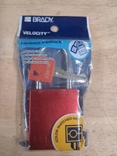 Brady Velocity Lockout Padlock Red 6 Pin Lock OSHA Compliant Key Retaining