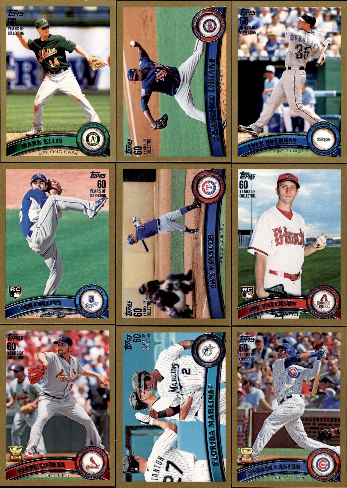 2011 Topps Gold Serial Numbered /2011 Complete Your Set #1-660 You Pick!