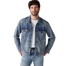 Levi's Men's Blue Relaxed Trucker Denim Jean Jacket Size Small