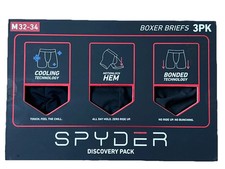 Spyder Men  s 3PK Discovery Pack Performance Boxer Briefs MSRP 90 NEW w TAGS