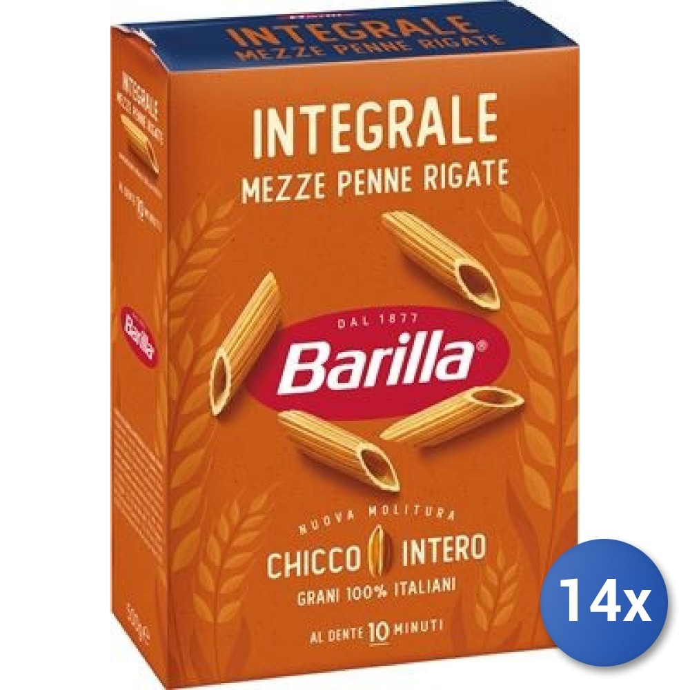 14X Multipack Barilla Whole Wheat Mezze Penne 500G