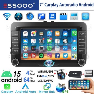 DAB+ 4G+64G Carplay Für VW GOLF 5 6 Plus Touran Caddy T5 Android 15 Autoradio BT