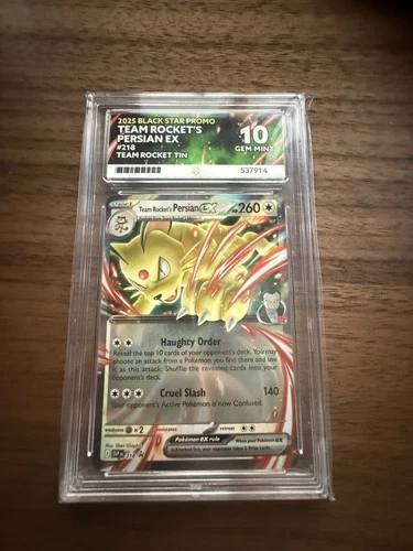 Pokémon TCG Team Rocket's Persian EX 218 Ace 10 Gem Mint