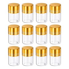 12Pcs 5ml Mini Glass Bottles with Gold Aluminum Caps for DIY Crafts