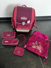 Schulranzen Scout Genius-Set 5-teilig, Turnbeutel, Mäppchen, pink shimmer