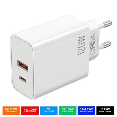 Schnellladegeräte 120W/45W/25W/20W USB C mit Ladekabel für iPhone Samsung Xiaomi