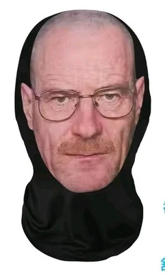 3D Full Face Mask Mesh Cosplay Party Costume One Size Fits All Walter White - Image 1 of 4