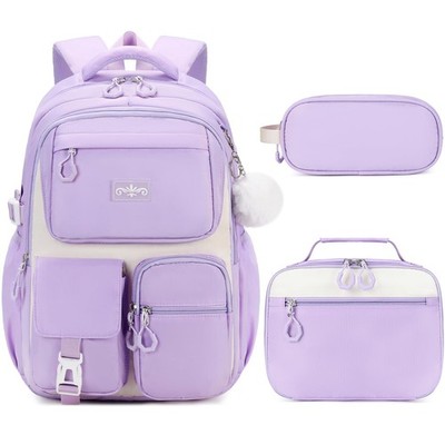 Backpack for Girls - Girls Backpack with Lunch Box & Pencil Pouch for Teen , ...