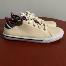 Sperry Top Sider Youth Girls Size 4M Shoes Beige Purple Cheetah Low Top Sneaker