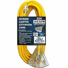 14 Gauge Heavy Duty Multi Outlet Sjtw Extension Cords Indoor Outdoor Lighted