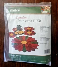 Dresden Poinsettia II Placemat Kit Fabric Sewing with Nancy Christmas Quilt Set