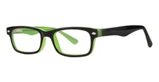 MODERN OPTICAL REMOTE UNISEX PLASTIC EYEGLASSES 50-18-140 BLK/LIME W/ SOFT CASE
