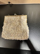 Vintage White Beaded Evening Bag, No Strap