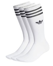 Adidas Men Solid Crew Ankle 3 Pairs Socks White 3PP Fashion Casual Sock IJ0734