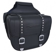 Sacoche Cavaliere Double Bagages Valises Moto Chopper Custom noir