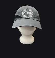 NOS Pink Victoria's Secret Embroidered Logo Black Adjustable Baseball Cap New