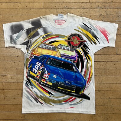 NEW Vintage Winston Cup LG Nascar T Shirt Rusty Wallace All Over Print AOP 1997