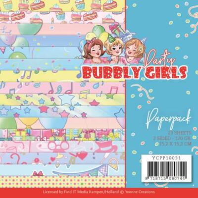 Paperpack - 15,2 x 15,2cm - Yvonne Creations - Bubbly Girls - Party   170gr -