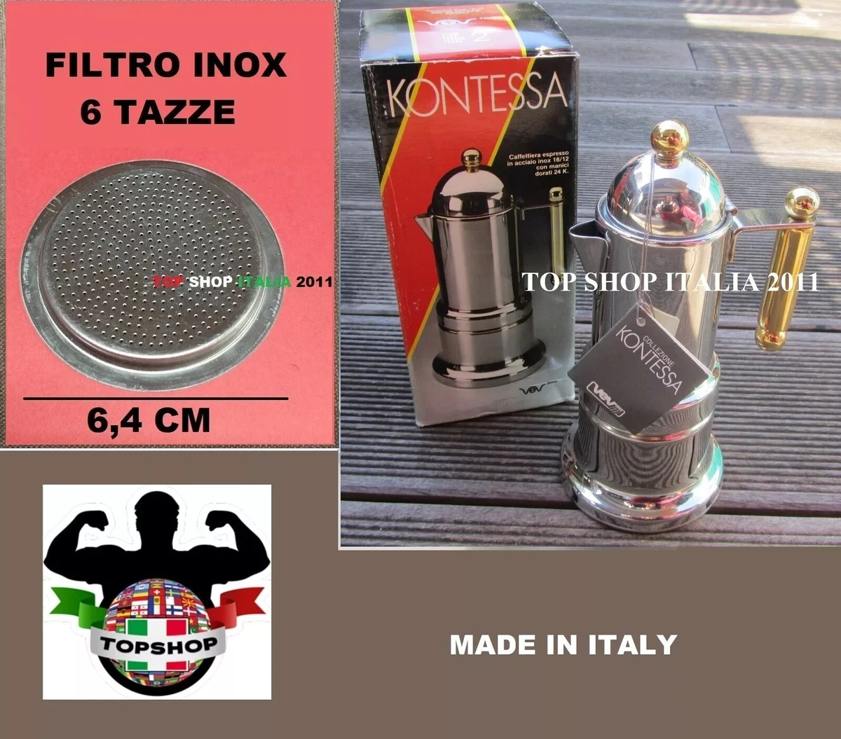 Cafetière Vev Vigano 6 tasses Cafetière expresso italienne