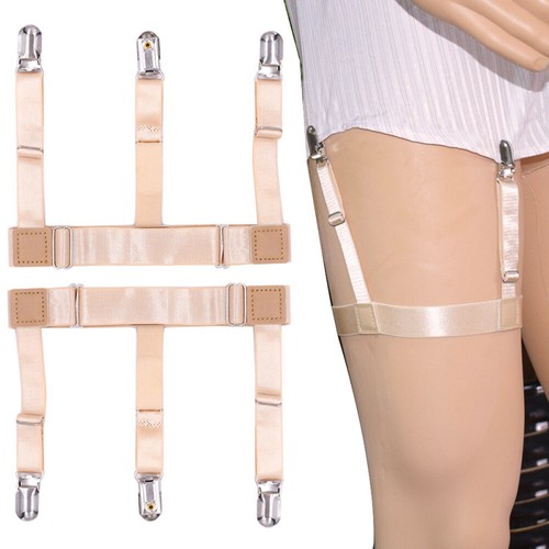 Adjustable AntiWrinkle Elastic Suspenders Keepers Holder Garters Women