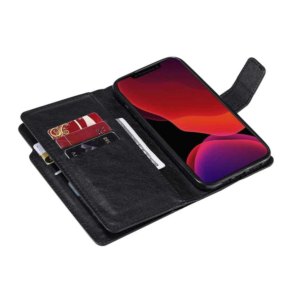 For iPhone 12 Pro Max 11 XR SE 8 7 6s Wallet Card Holder Flip Leather Case Cover - Image 3 of 4