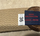 A Tail We Could Wag Handmade Cotton Weave Leather Belt Brass Buckle Sz 36 — photo 4