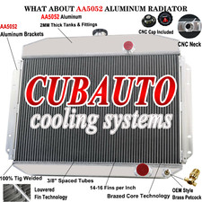 Fit 1961-1964 Ford F-100 F-250 F-350 Truck 6cyl L6 With 4 Row Aluminum Radiator