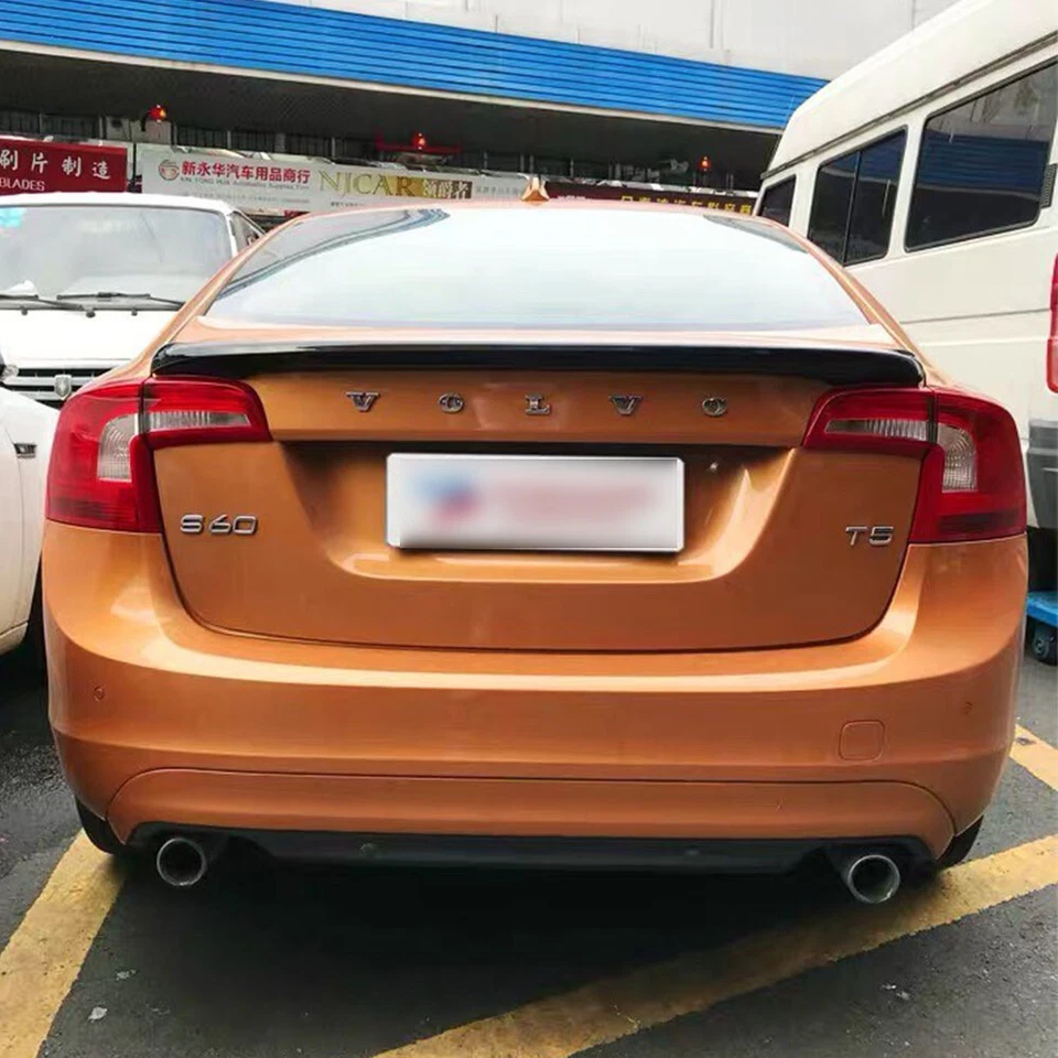 Painted Black For Volvo S60 T4 T5 T6 Sedan OE Look Rear Trunk Spoiler 2011-2018 Foto 2 de 4