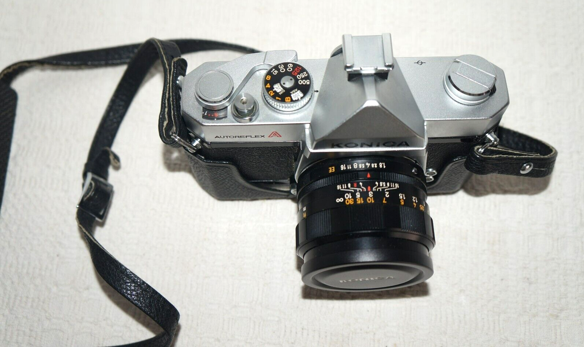Konica Autoreflex A Film Camera with Hexanon AR 52mm F1.8 Lens | eBay