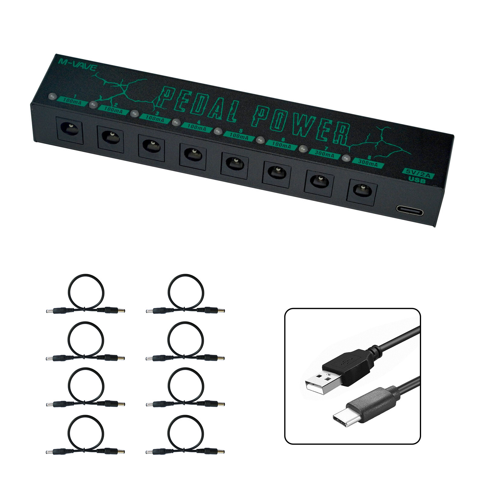 MVAVE 8 Outputs Guitar Effect Pedal Board Power Supply Power Bank + 9 Cables eBay