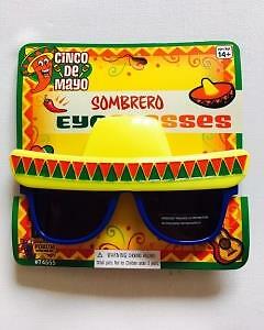 MEXICAN SOMBRERO HAT CINCO DE MAYO SUNGLASSES fancy dress costume accessory
