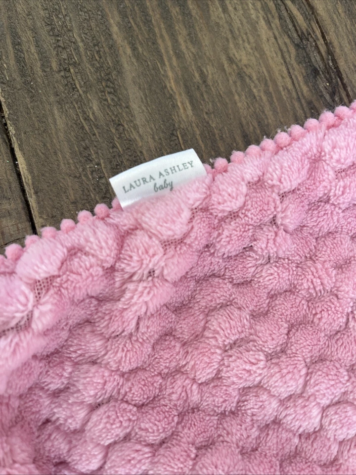 Manta Infantil Minky Floral Rosa Azul Bebé Laura Ashley Lovey Seguridad 30”x38” Foto 4 de 4