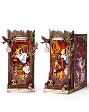 Rolife 3D Wooden DIY Miniature Dollhouse Book Nook Kits DIY Model LED Bookshelf