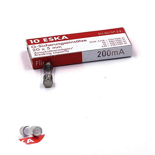 Lot Fusibles électriques 10 Fusibles Temporisés (T) Verre 200mA / 250VAC - 5x20mm - Pour Équipements Électroniques Protection Circuit