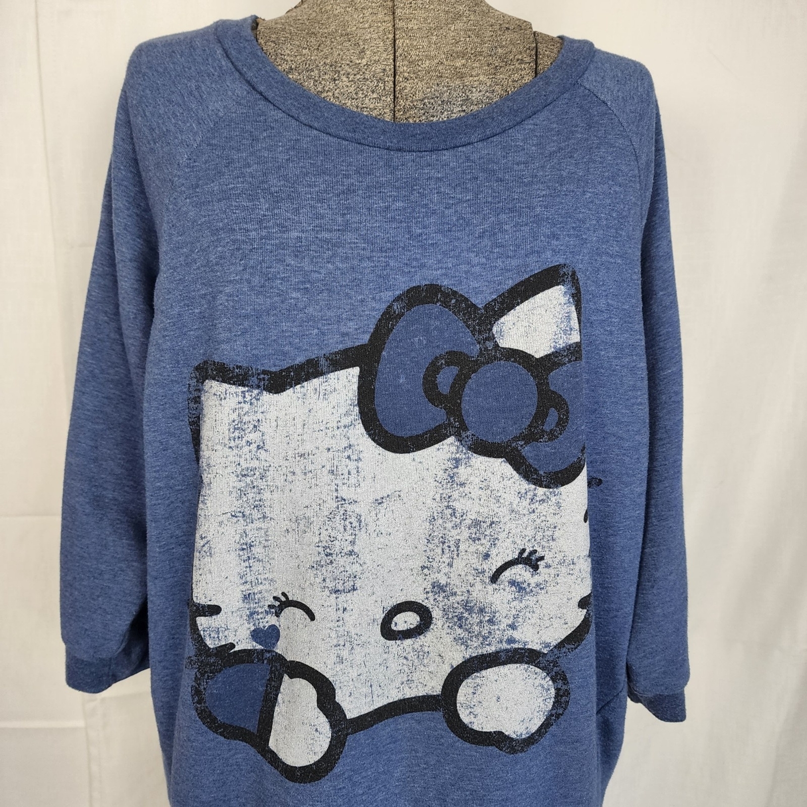 Hu0026amp;M Divided Hello Kitty Blue Oversized Crewneck Sweatshirt | eBay