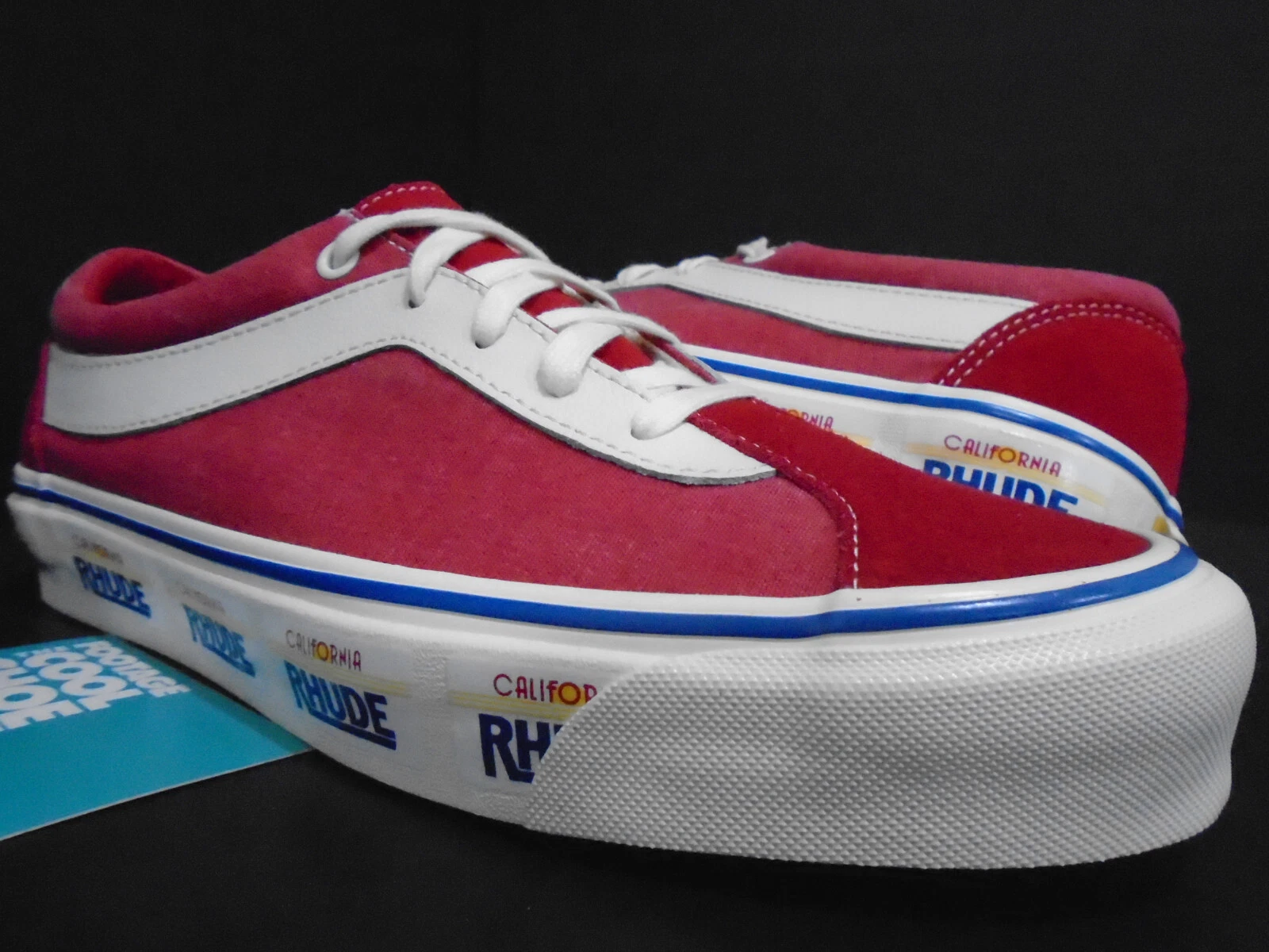 PLAQUE D'IMMATRICULATION VANS BOLD NI RHUDE RHUIGI CALIFORNIE ROUGE BLANC BLEU SUPREME ÉPOQUE 9