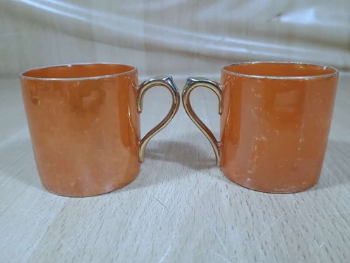Paar frühe 20. Jh. - Made in Czechoslovakia Espressotassen & Untertassen -- orange - Bild 6 von 13