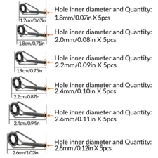 Small Rod Tip Repair Kit Fishing Rod Tips Replacement Kit Stainless Steel 30pcs