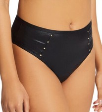 Pour Moi BLACK Contradiction Scandalous High Waist Thong Panty, US Small, UK 10