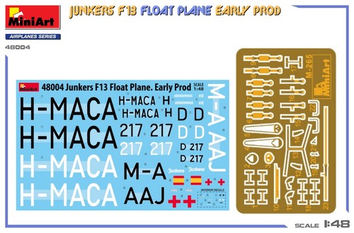 MINIART MODELS 1/48 Junkers F13 Kit Modelo Avión Flotador Producción Temprana MIA48004 - Imagen 2 de 6