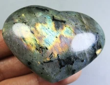Natural Polished labradorite Quartz Crystal Palm Stone Heart Healing Mineral